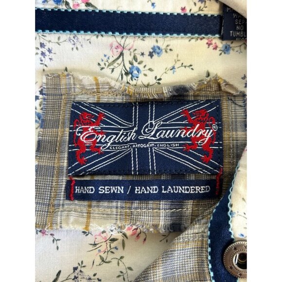 English Laundry Women's Plaid Embroidered Long Sleeve Button Shirt - Sz M - Picture 4 of 6